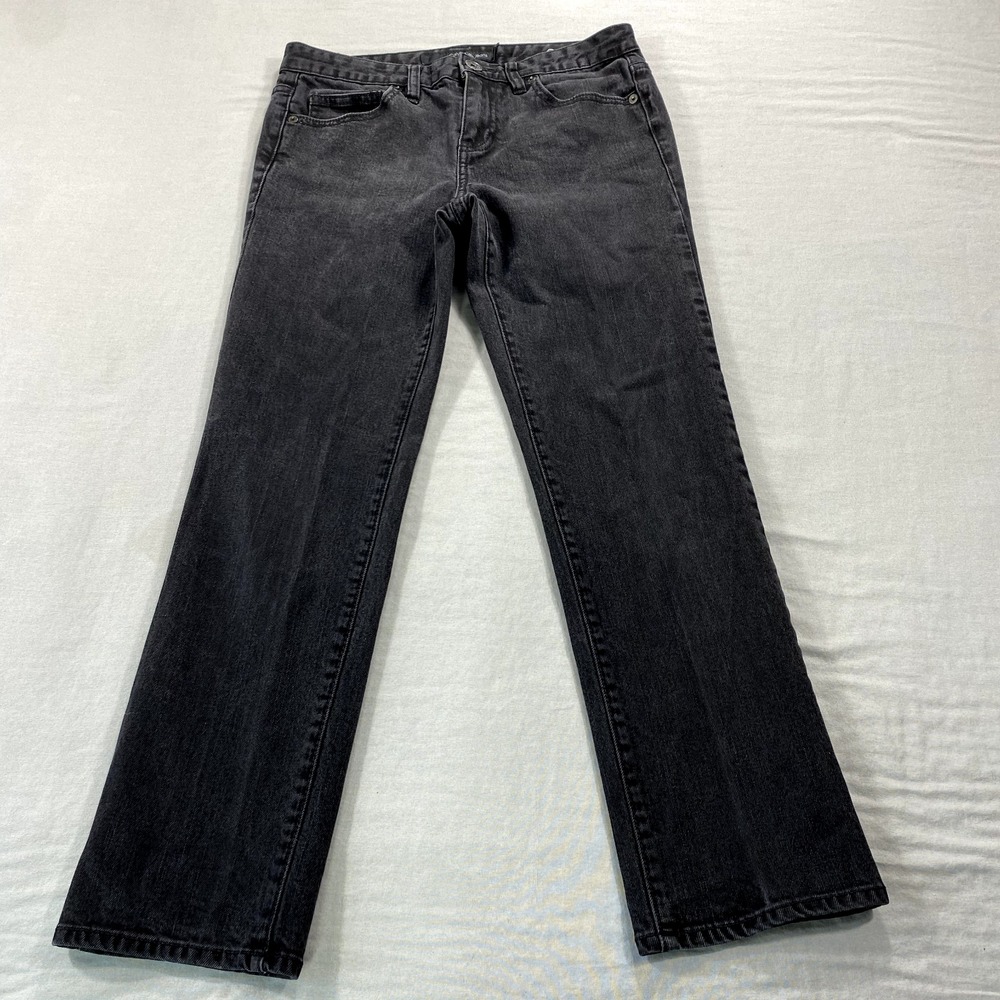 VTG Calvin Klein Jeans Womens 6‎ Black Denim Skinny Mid Rise Stretch 28x26